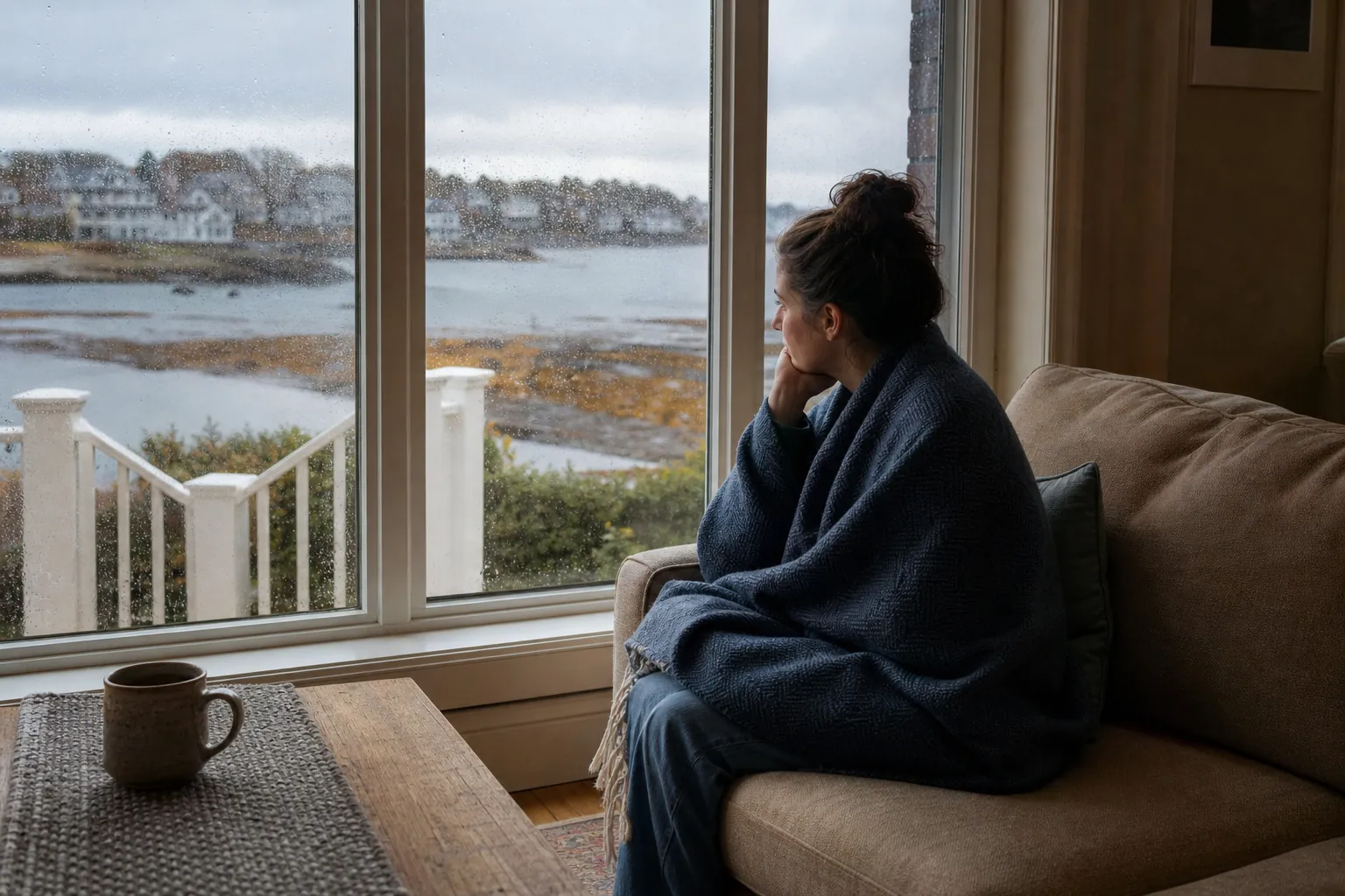 Editorial illustration of How seasonal changes may affect adjustment symptoms in Massachusetts