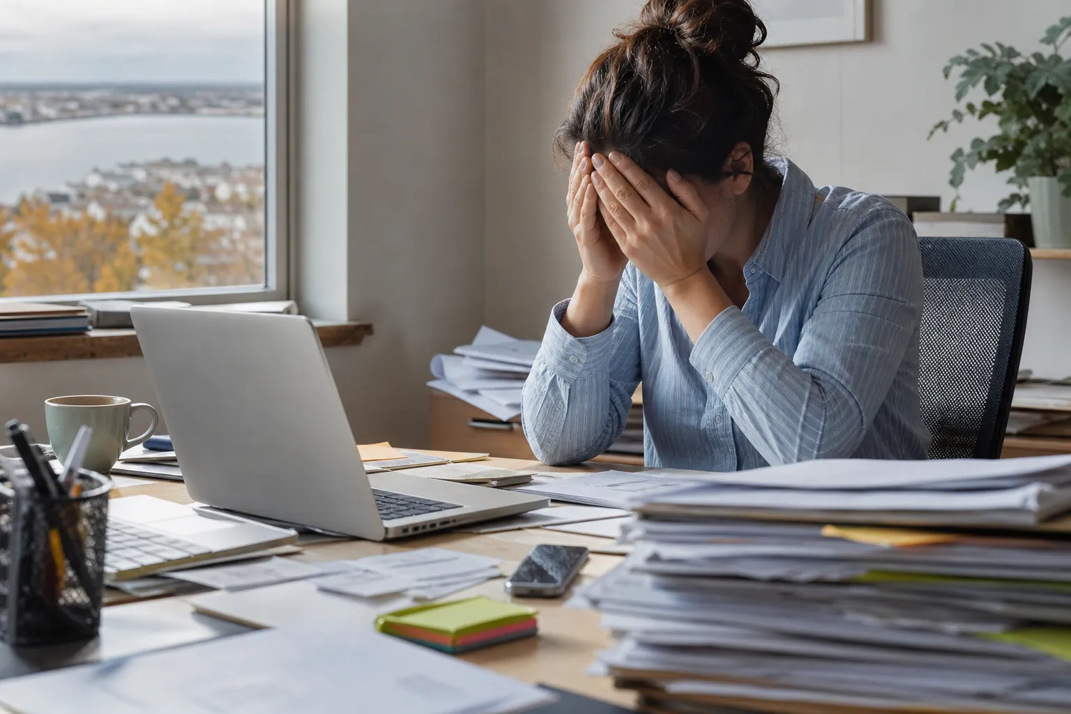 How anxiety at work may show up in Massachusetts Editorial illustration of How anxiety at work may show up in Massachusetts