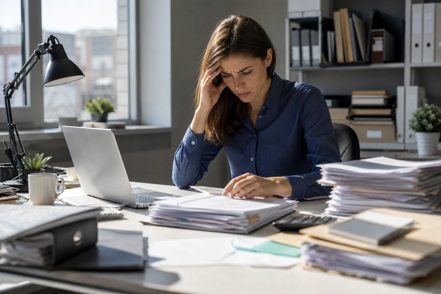 Editorial illustration of How OCD can affect a workday in Massachusetts