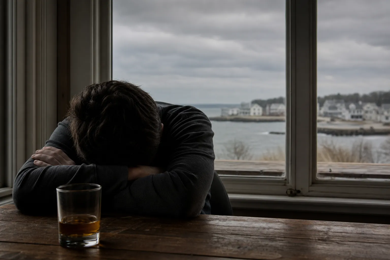 Editorial illustration of How depression and alcohol can reinforce each other in Massachusetts