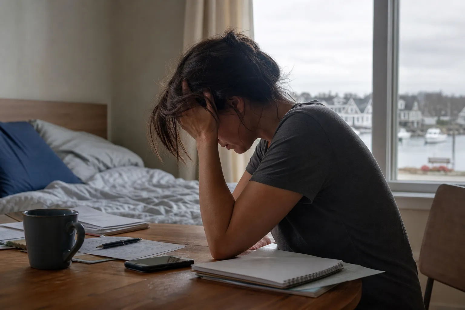 Editorial illustration of How disrupted sleep can affect daily energy in Massachusetts