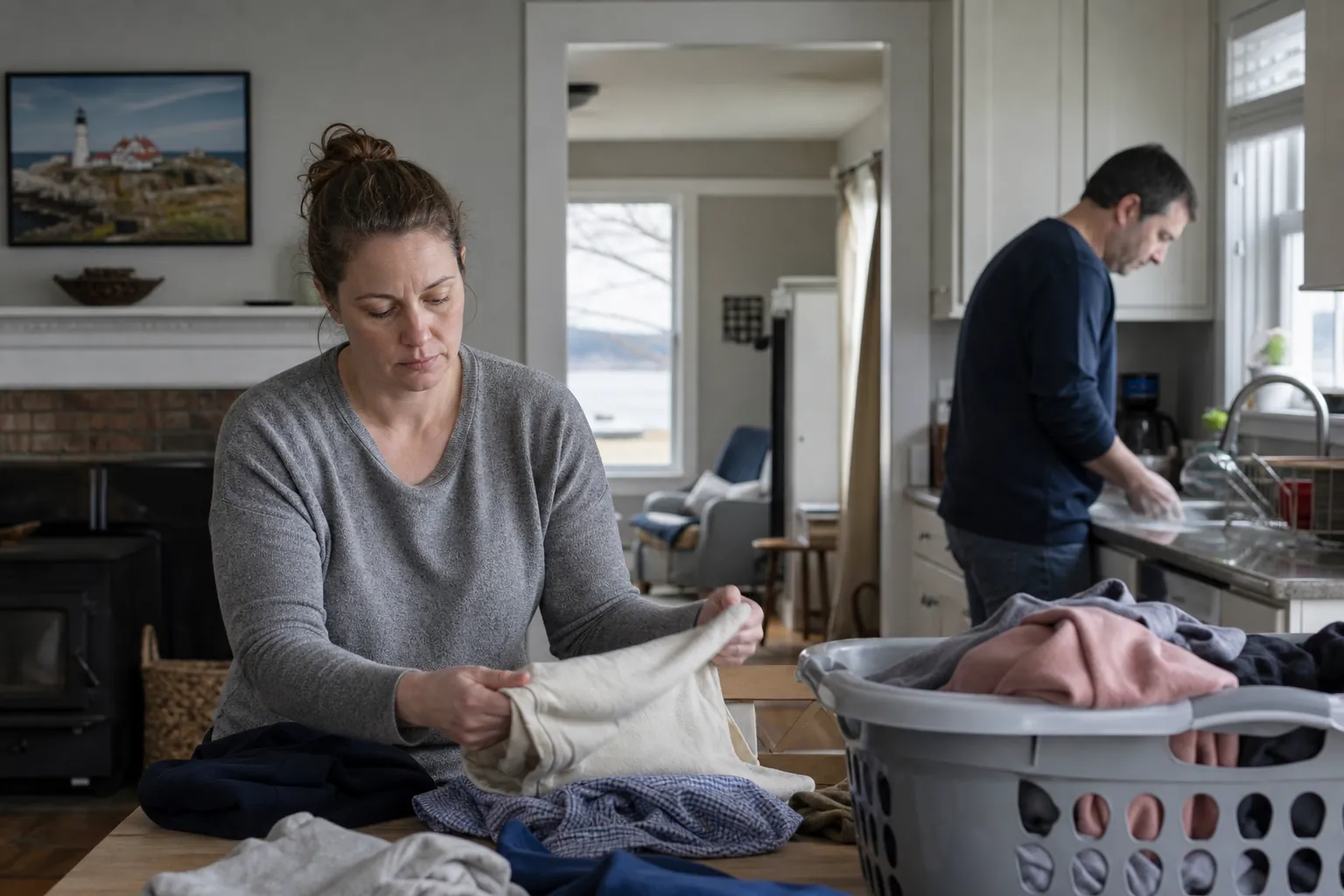Editorial illustration of How roles and routines may change at home in Massachusetts