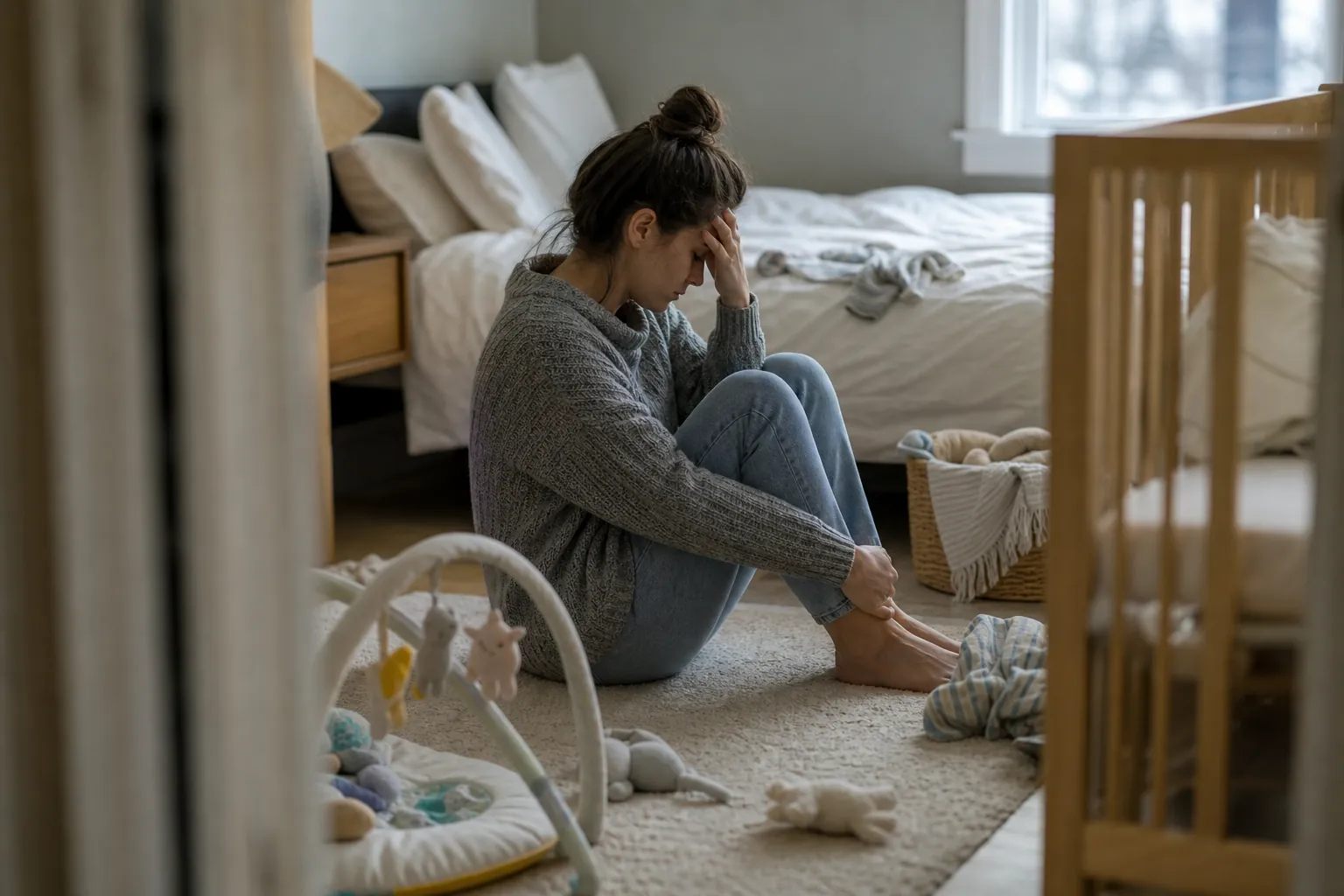 Postpartum depression can have many emotional forms in Massachusetts Editorial illustration of Postpartum depression can have many emotional forms in Massachusetts
