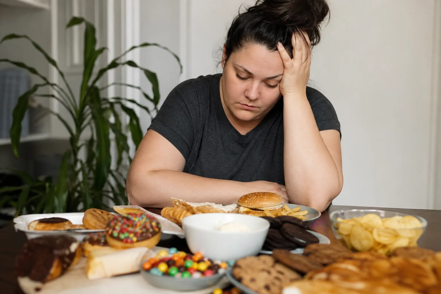 Editorial illustration of What binge eating disorder involves in Massachusetts