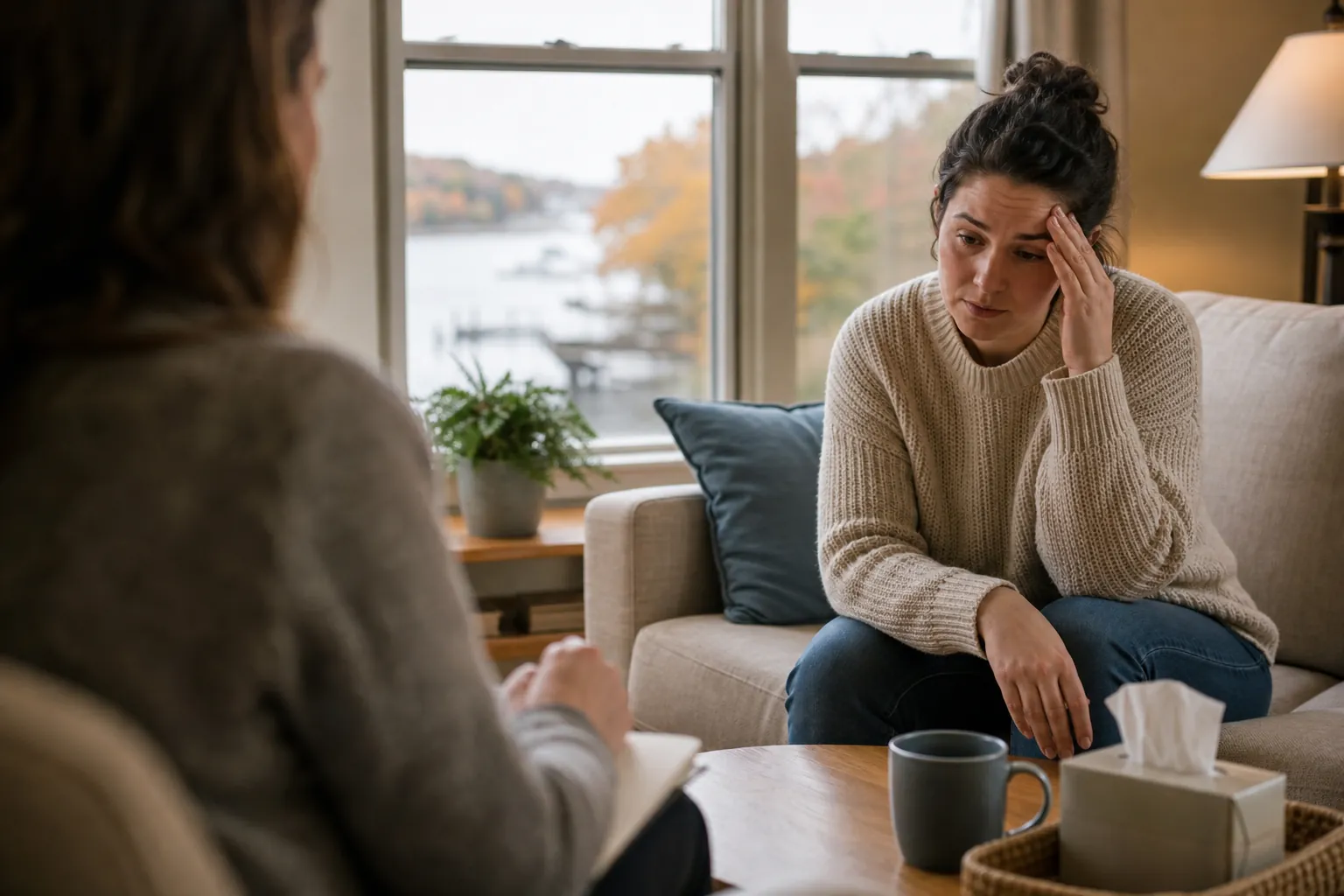 What symptoms and stressors are discussed? in Massachusetts Editorial illustration of What symptoms and stressors are discussed? in Massachusetts