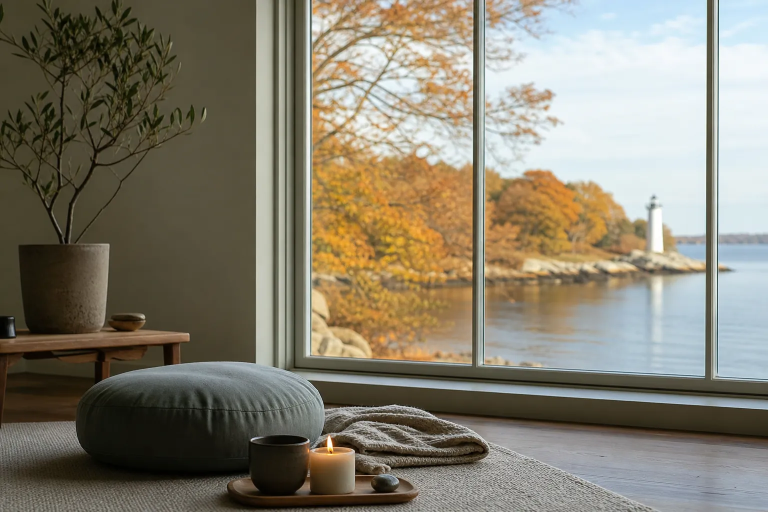 Editorial illustration of What mindfulness practice may involve in Massachusetts