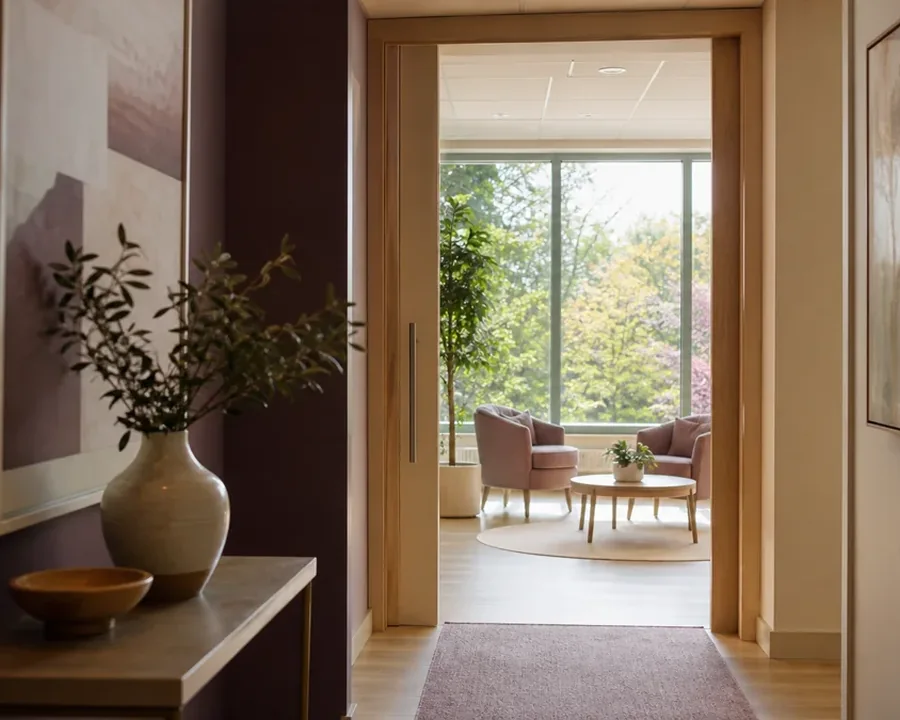 Illustrative doorway opening into a quiet sitting room Illustrative doorway opening into a quiet sitting room
