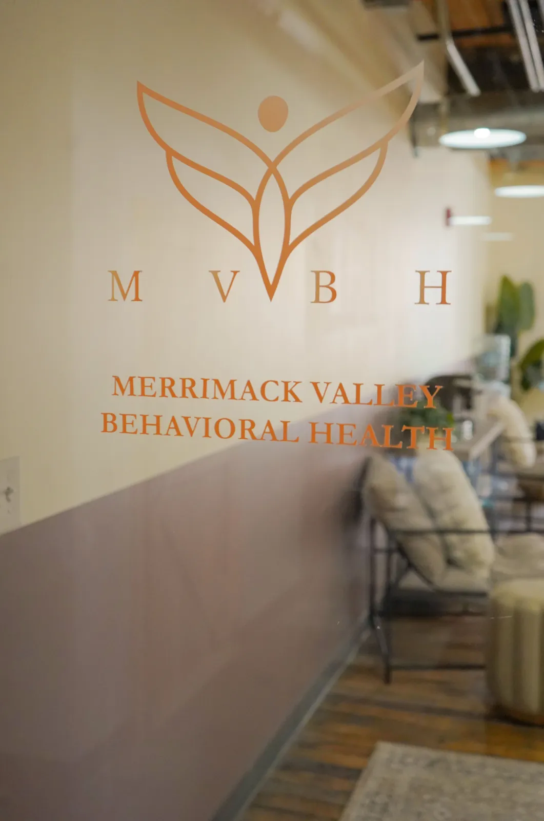 Historic Mill 77 building exterior in Amesbury Massachusetts, home to Merrimack Valley Behavioral Health outpatient treatment center